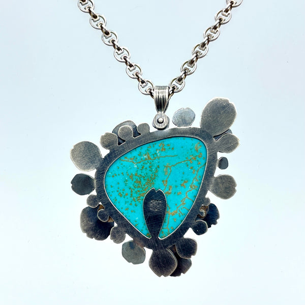 One-of-a-Kind Turquoise Zinnia Pendant