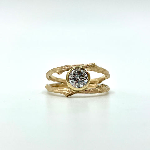 Custom Ohia Twig & Diamond Engagement Ring